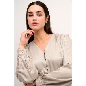 NWT KAFFE Laura Champagne Satin Blouse